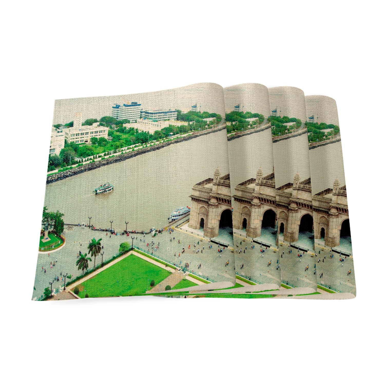 Sets de table en lin de table motif merveille de l'Inde lot de 4 grand format