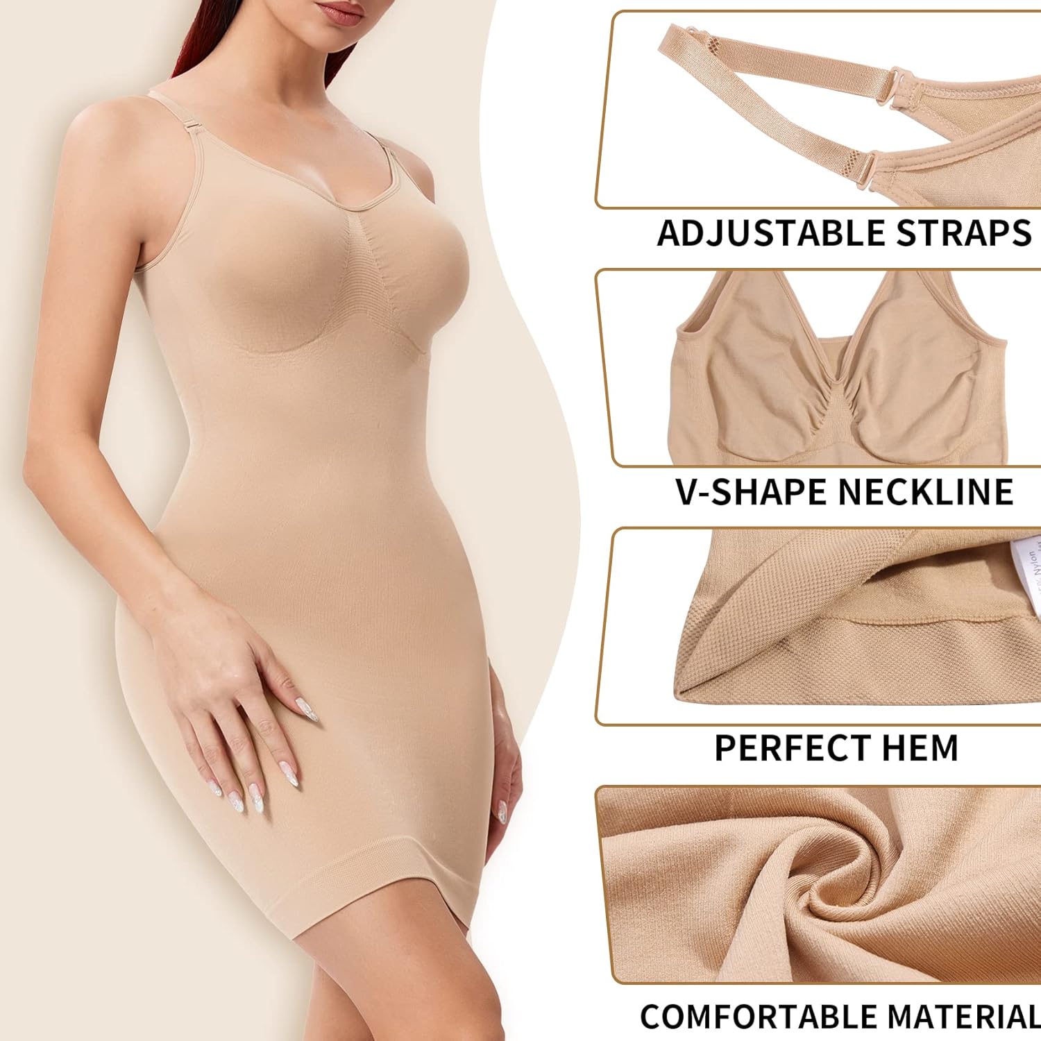 JOYSHAPER Strapless Shapewear Slip for Under Dresses Tummy Control Womems Full Slip Body Shaper Seamless - Image 4