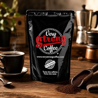 Very Strong Coffee Ground Coffee - 500g 100% Robusta High Roast Twice The Caffeine Twice The Taste (Ground Coffee, 500g)