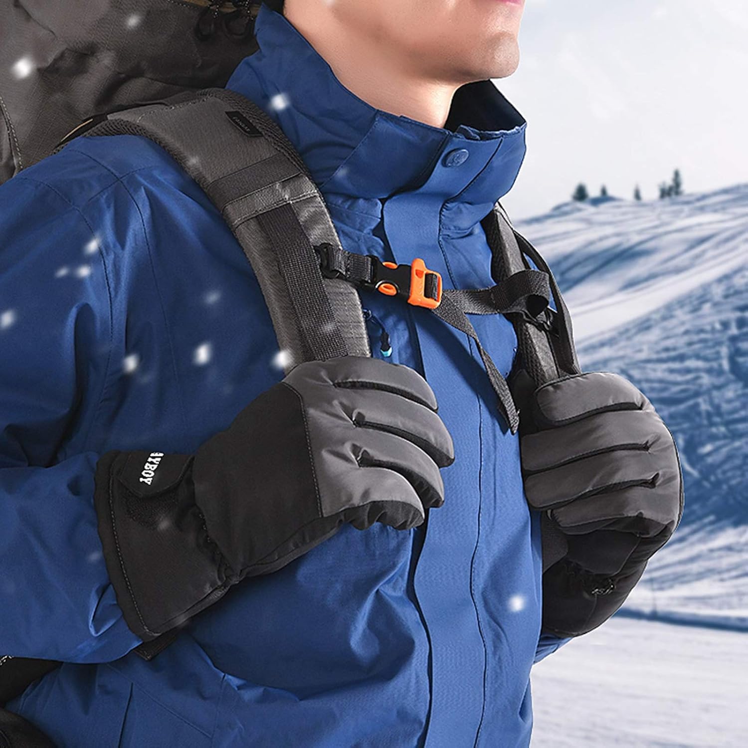 Gloves Waterproof Ski Gloves, Snowboard Gloves, Touchscreen Anti Slip Unisex Winter Gloves for Outdoor Sports