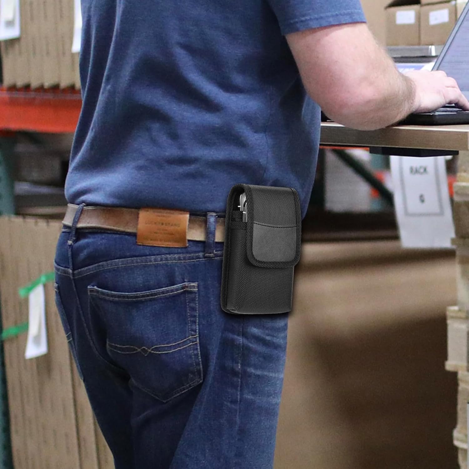 Two Phone Case Holder with Strong Belt Clip, Dual Phone Case for Two Phones, Hook and Loop Closure, Sturdy Nylon Material Dual Phone Holster for iPhone and Samsung - Image 7