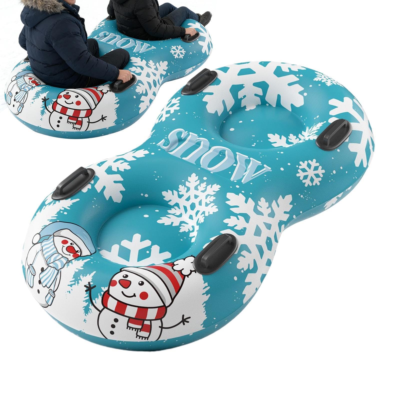 Tubi da Neve per Bambini Slittino Gonfiabile Resistente A 2 Posti