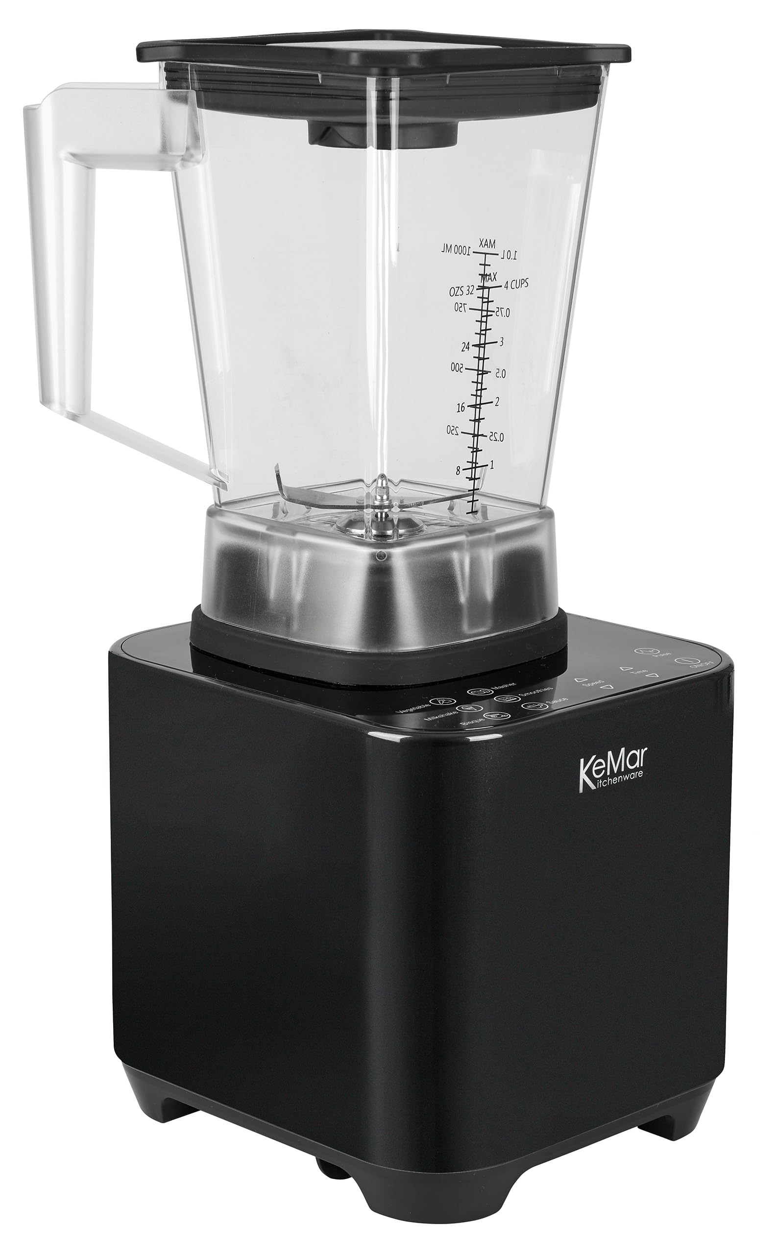 Hochleistungstandmixer (1.500W, 30.000 U/min 6 Programme, Touch Bedienung, inkl. 1L und 2L Behälter (Schwarz)
