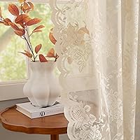 Vista 7 de YJ YANJUN Cortinas traslúcidas negras de 54 pulgadas de largo, panel de cortina de encaje gótico victoriano para cocina, cortinas cortas