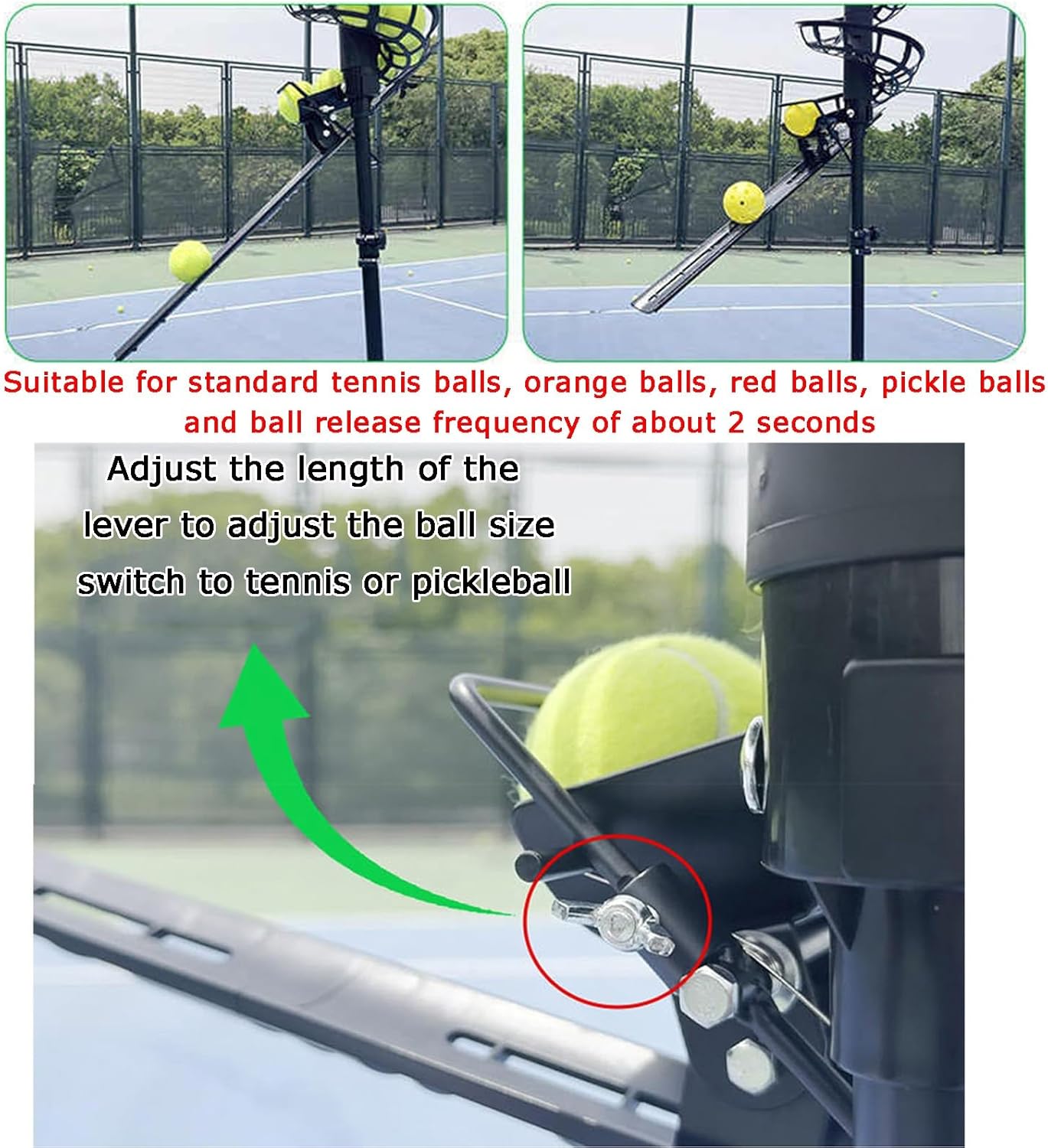 Adjustable Height Tennis Ball Machine for Enhanced Practice & Training Skill Levels | Automatic Feed & Portable Design,with Extra Track