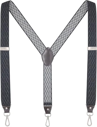 Mens Suspenders with Swivel Hooks and Elastic Straps Y-back, for Heavy Duty, Big and Tall