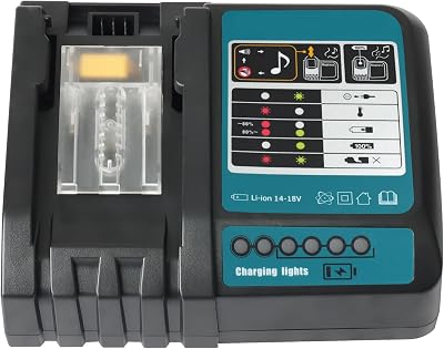 QUPERR Replacement for Makita Charger DC-18RC, 14.4V–18V Li-ion 3A Fast Charging With LED light display, Fits BL1830 BL1840 BL1850 BL1860 BL1850B BL1860B LXT Battery