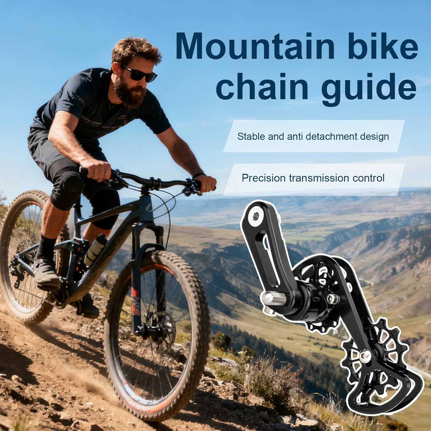 Chain Guide Single-Speed Bicycle Attachment, Heavy-Duty Alloy Chain Tensioner for Outdoor Road City Street Mountain Bicycles, Stable Cycling Accessory for Competition and Daily Use