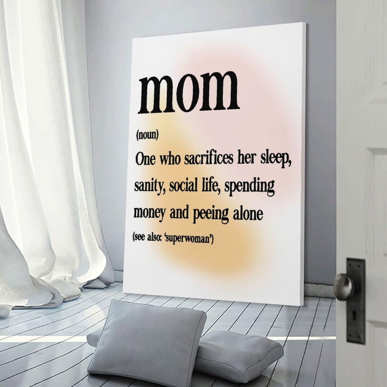 Junmoney Mom Definition Home Decor Wall Art 20x30inch(50x75cm), for Office, Study Or Home Workspace, Home Office Artwork with Decorative Appeal