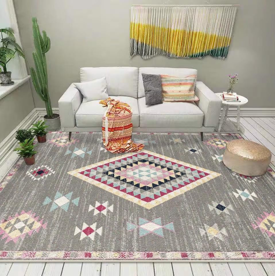 Tapis de salon pour table de chevet créant une ambiance bohème et luxueuse
