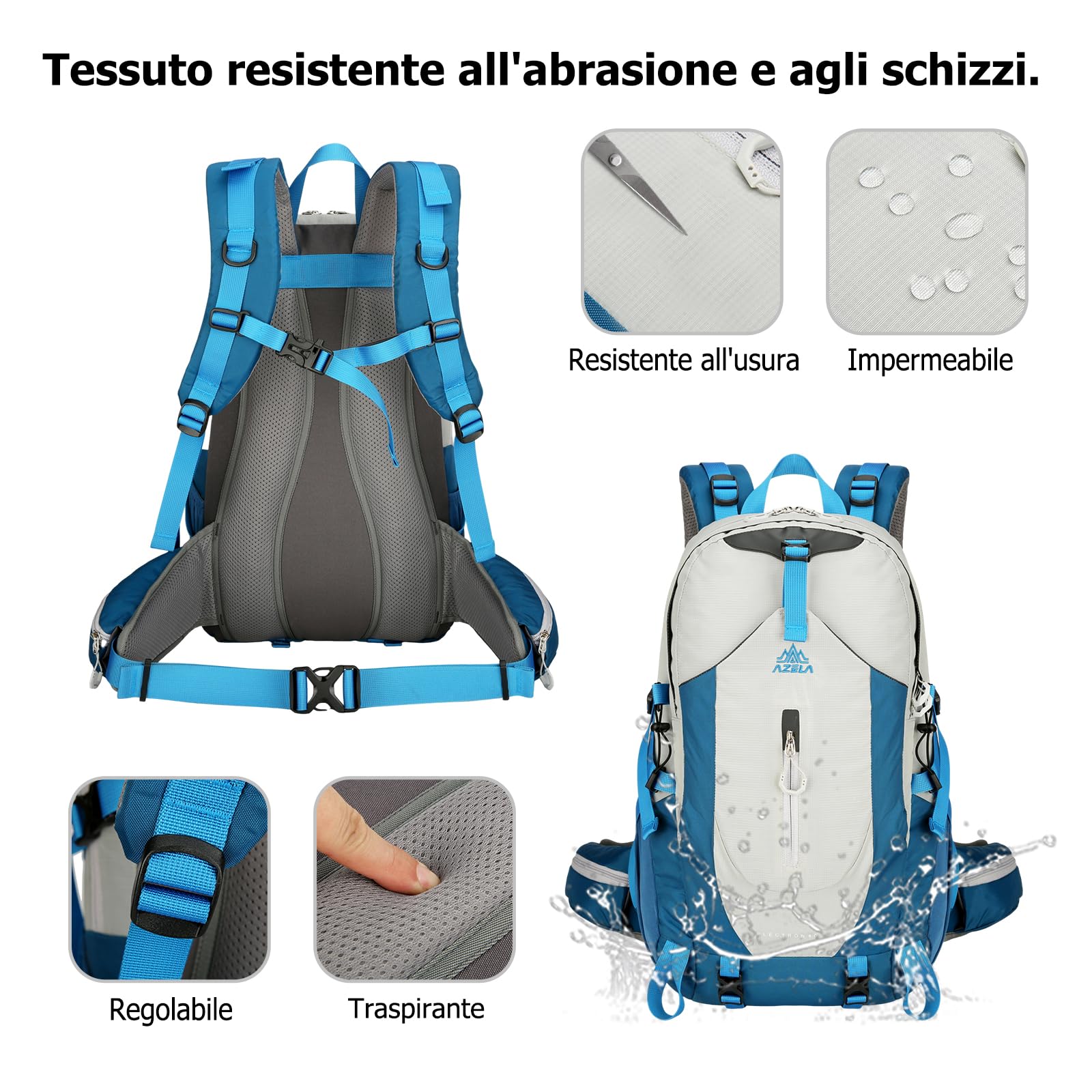 40L Zaino da Trekking Zaino Impermeabile Grande Zaini Leggero Hiking Nylon Campeggio Backpack per Donna Uomo Viaggio Sport Verde Scuro
