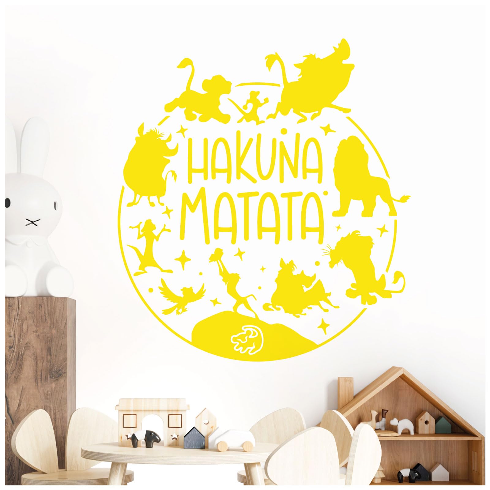 Hakuna Matata - Lion King Inspired Children's Vinyl Wall Decal Sticker [XXLarge] [Lemon]