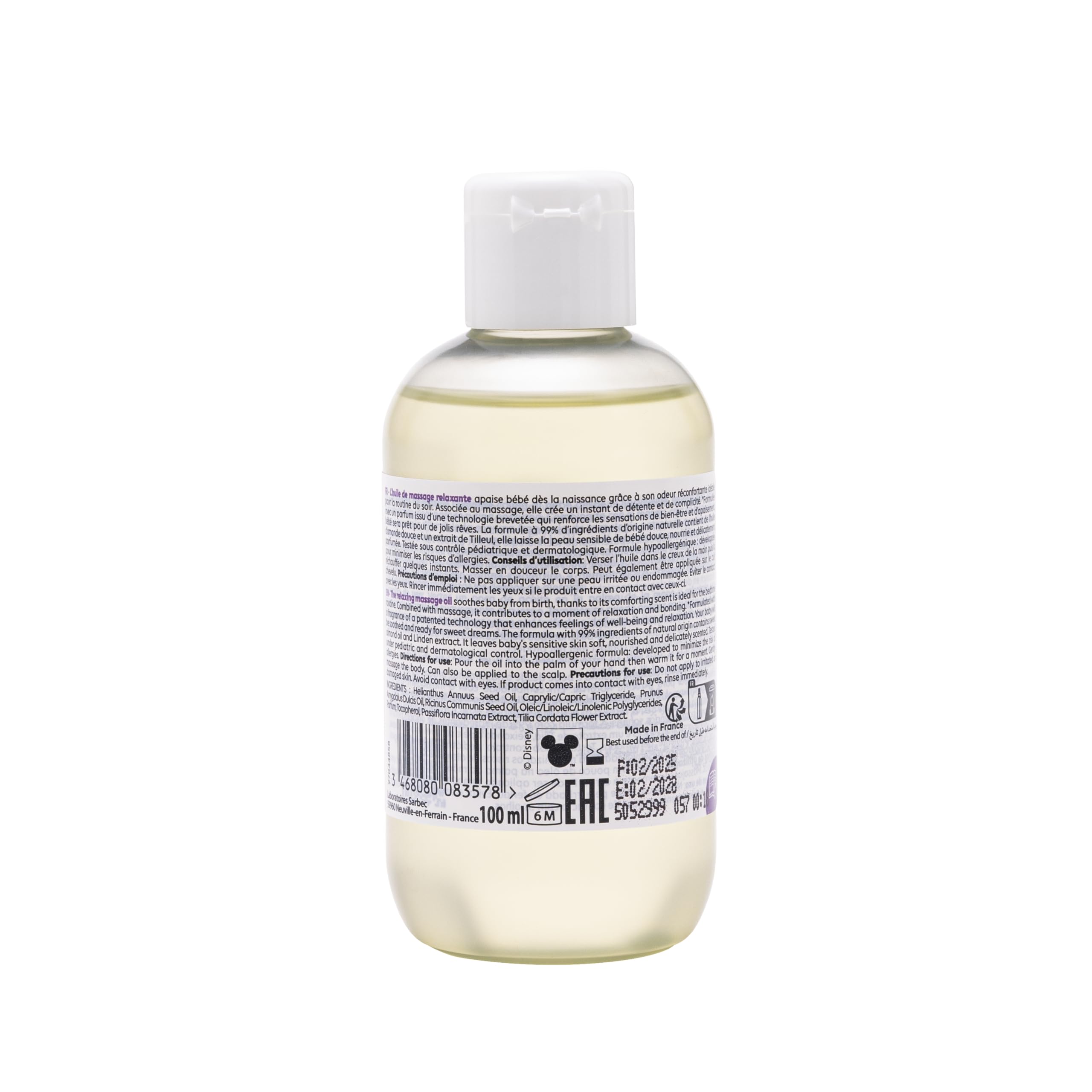 Corine de Farme Huile de Massage Relaxante 100ml à l'Extrait de Tilleul pour Bébé - Hypoallergénique
