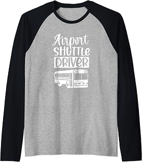 Airport Shuttle Driver Bus Service Driving Raglan Baseball Tee
