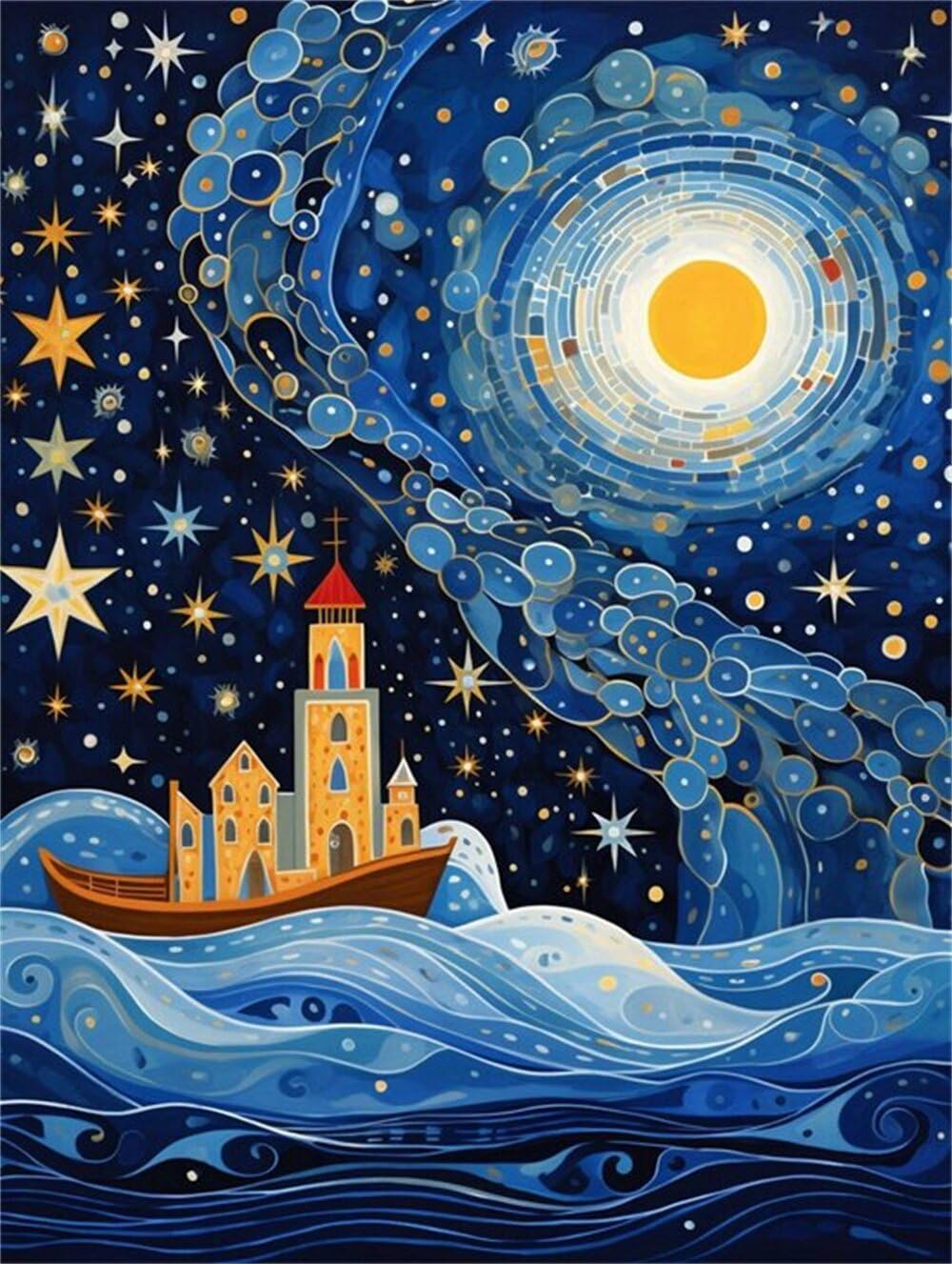 Amazon | RKFLGEW DIY ビーズ 刺繍 ファンタジー 海の風景 ビーズ 刺繍