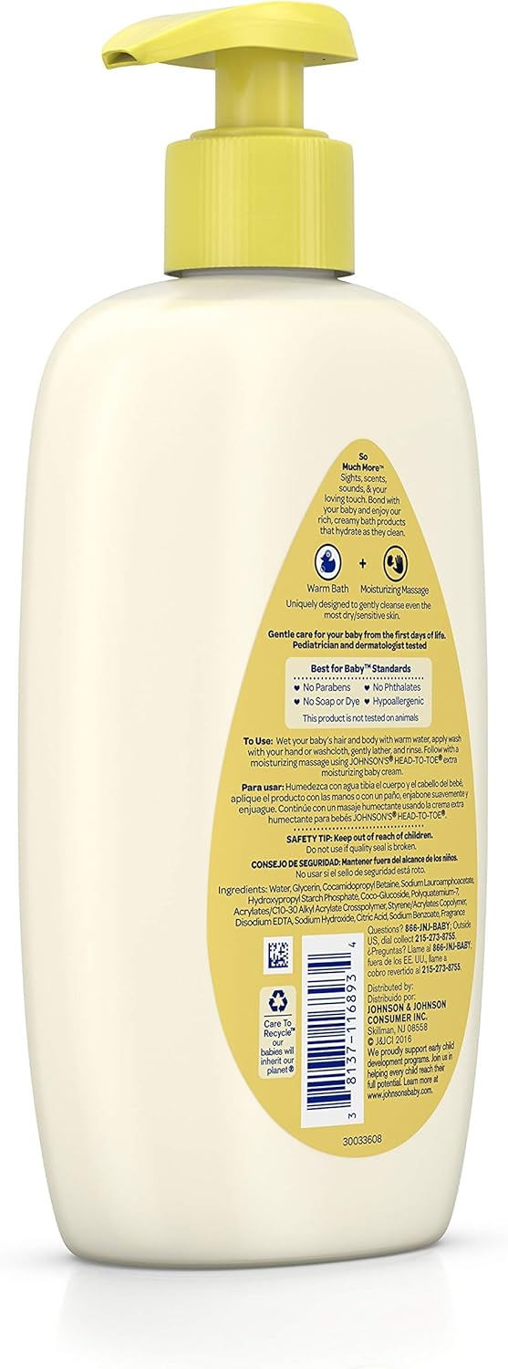 Johnson's Head-to-Toe Extra Moisturizing Baby Wash, 15 Fl. Oz