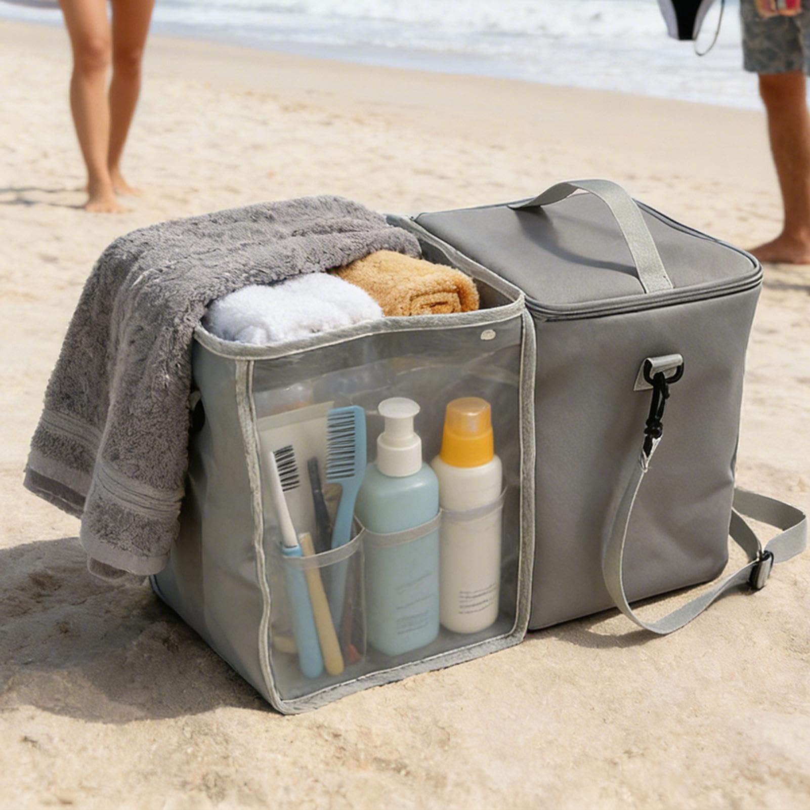 Borsa da Spiaggia Capiente Tasca Impermeabile Portatile con Fodera Forata | da Spiaggia Estiva Per Piscina, Sabbia, Barca, Crociera, Viaggi, , Palestra, Pranzo, Doccia, Molo