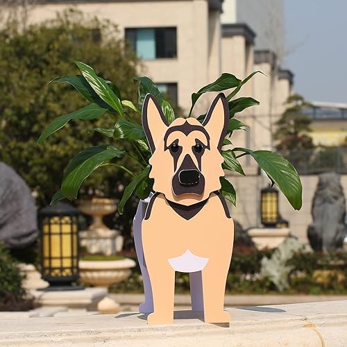 Miniatura 6 de Regalos de pastor alemán, maceta de perro pastor alemán, lindas macetas de perro para decoración de jardín al aire libre, regalos de cumpleaños para