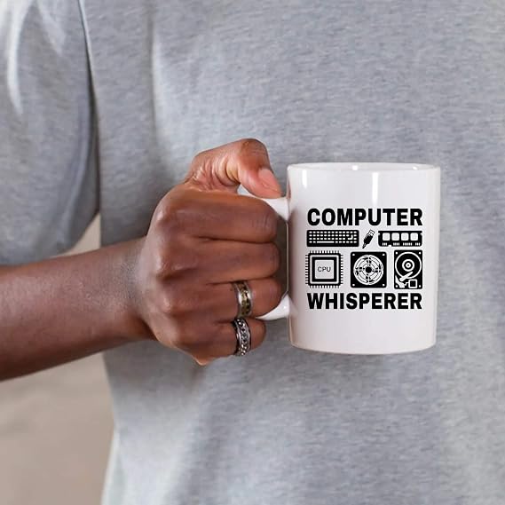 Panvola Computer Whisperer Computer Engineers Programmers Tech Support IT Coder Gifts Software Engineers Computer Science Student Teacher Novelty Drinkware Ceramic Mug 11 oz White