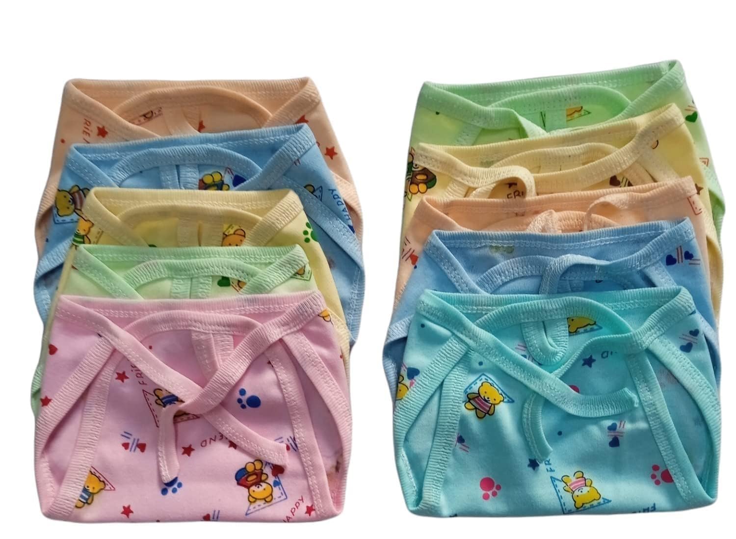 New born Baby's Cotton Cloth Diapers/Langot/nappy U Shaped Washable and Reusable Nappies (Multicolour,0-6 Months) Pack of 12-image-17