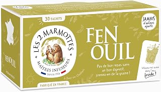 Les 2 Marmottes - Infusion Fenouil - 30 sachets | Goût Anisé, Tisane fraîcheur et Digestion, A Froid ou A chaud, Bien-Êtr...