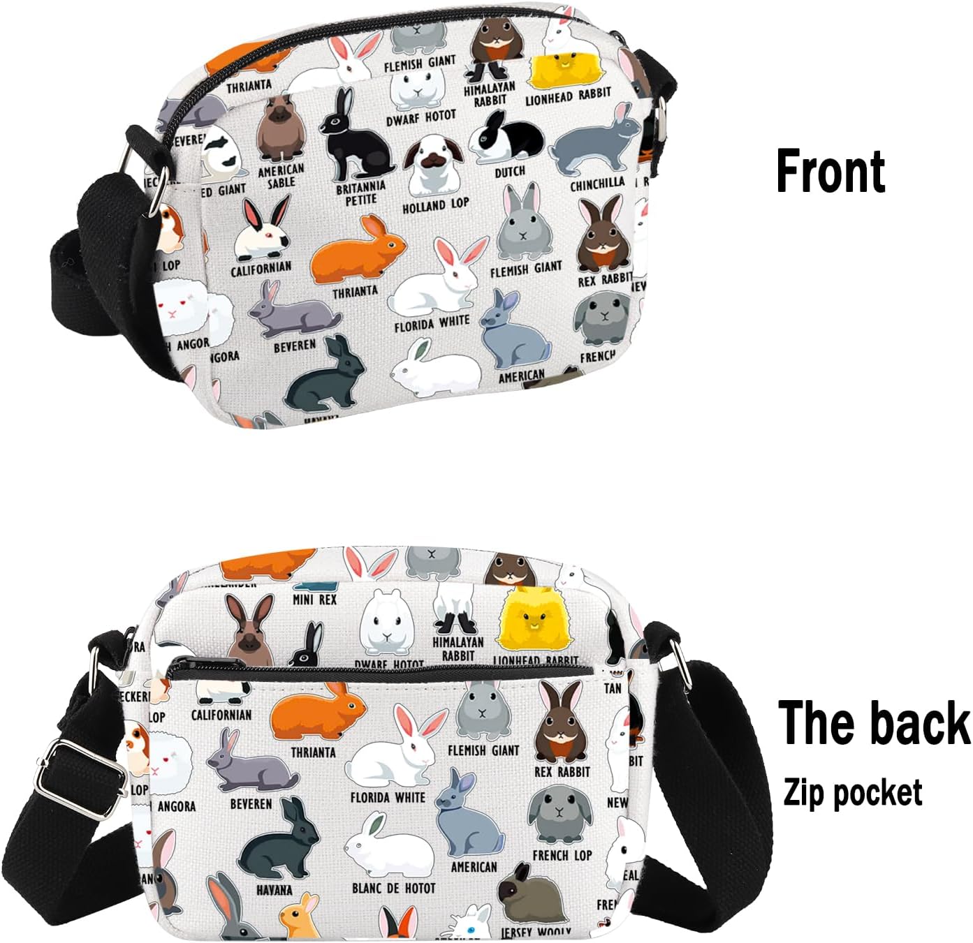 G2TUP バニーラバー クロスボディバッグ - ラビットファンギフトタイプ ウサギ トラベルバッグ