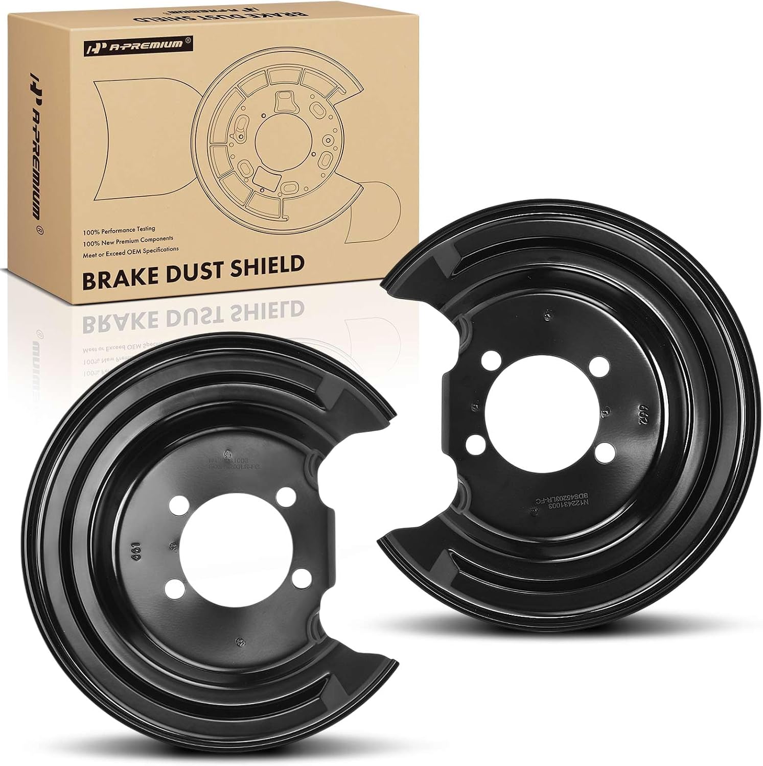 A-Premium Set of 2 Rear Driver and Passenger Side Brake Dust Shield Compatible with Toyota Yaris 2012-2018 1.5L
