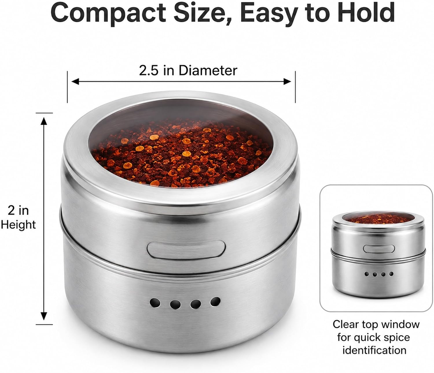 Magnetic Spice Jars 12 Pack with Stainless Steel Base image 5