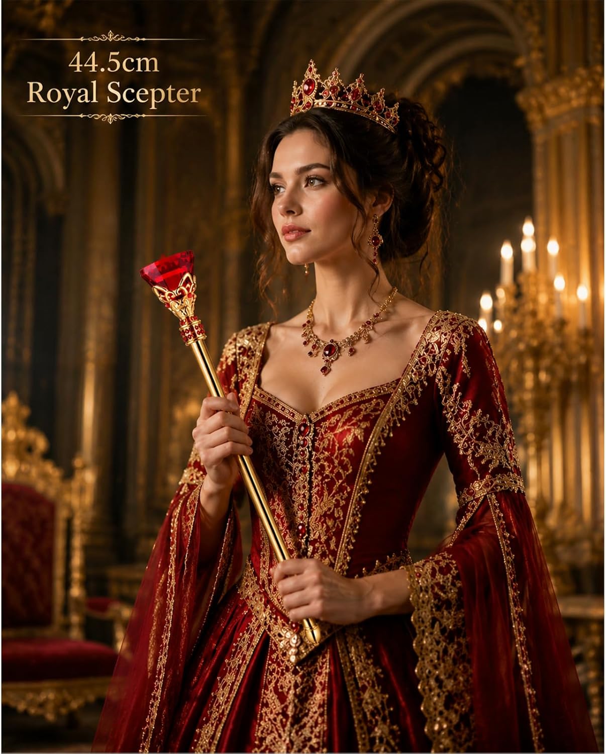 Royal Scepter Gold Festival Wand Pageant Costume Accessory
