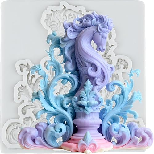 Vista 10 de Moldes de silicona estilo barroco con espirales, moldes de encaje, moldes de flores en relieve, molde de filigrana para decoración de pastel Estilo a
