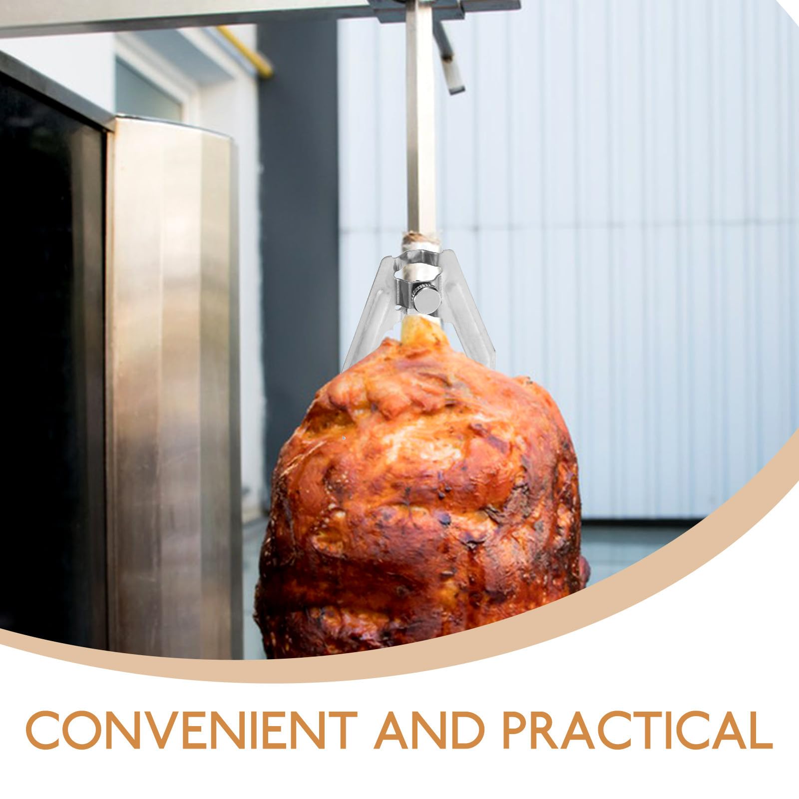 INOOMP Forchette Bbq in Acciaio Inossidabile 2 Pezzi, Forchetta per Arrosto e Pollo, Accessori Barbecue da Esterno e Facile Inserimento
