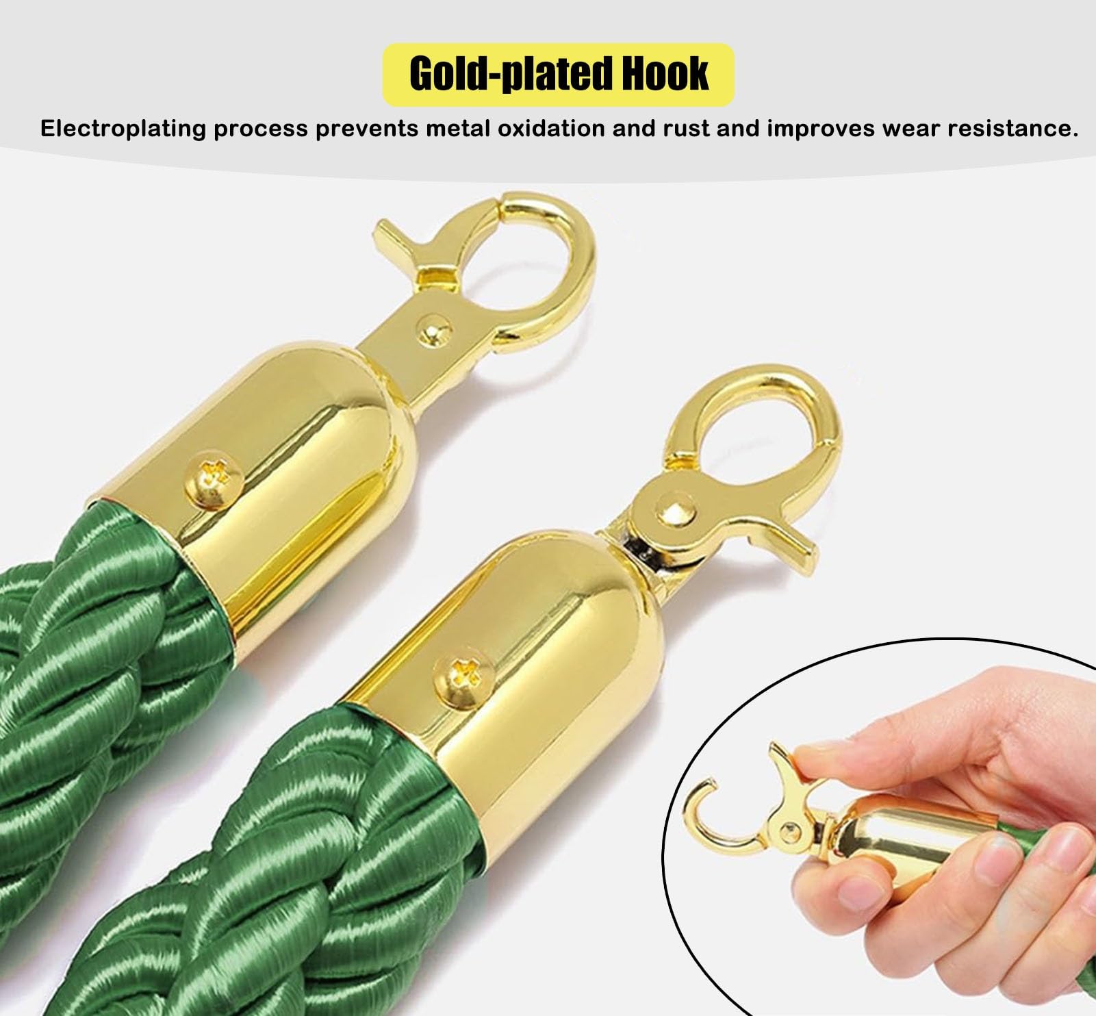 Chartreuse - Corda elastica regolabile da 64 m, con ganci regolabili, confezione da 1/2/4, resistente, per campeggio all'aperto e giardinaggio