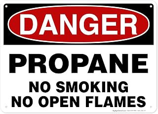 Danger Propane No Smoking No Open Flames Sign, 10x14 Inches, Rust Free .040 Aluminum, Fade Resistant, Made in USA by My Sign Center