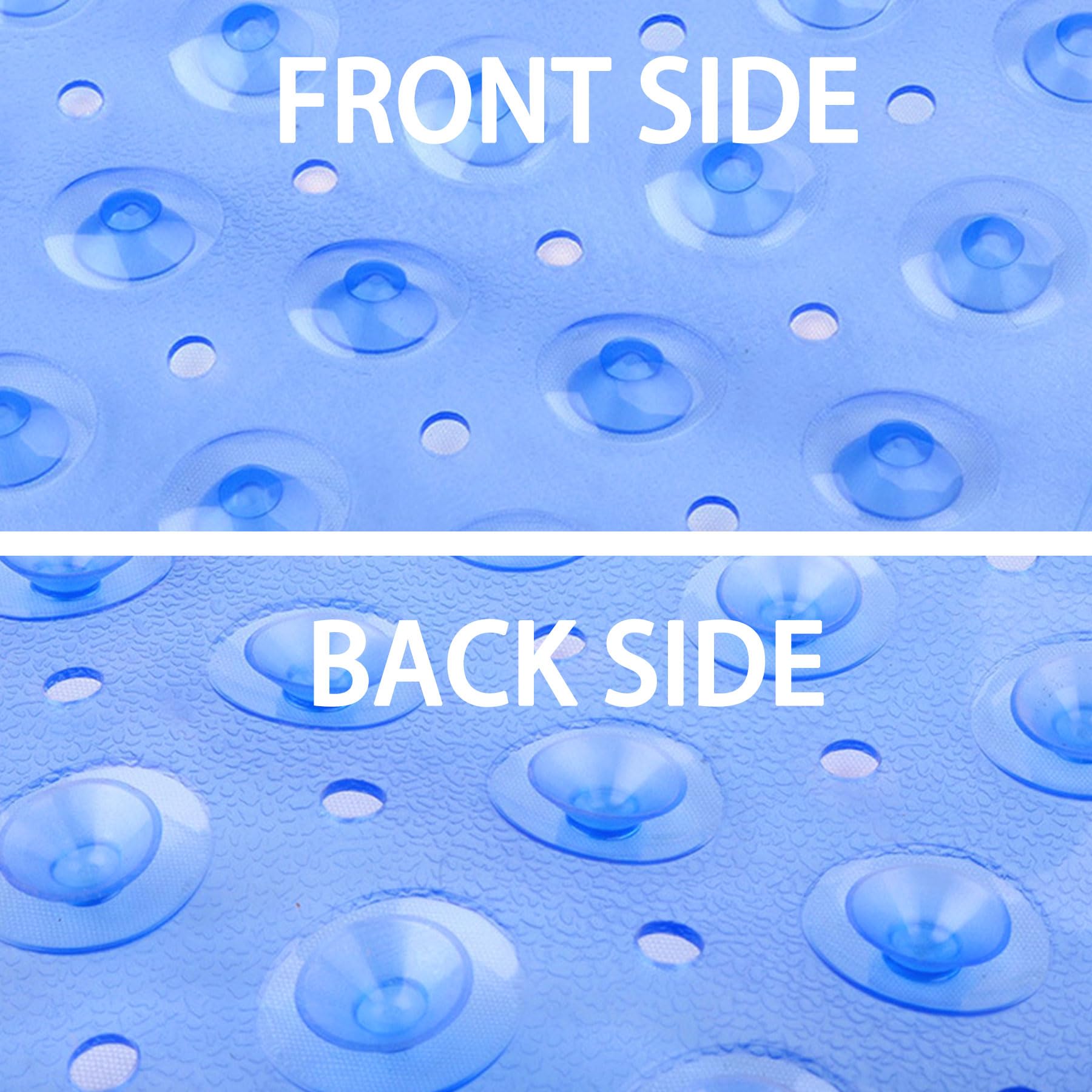 100 x 40cm Tapis de Bain Antiglissant, PVC en Caoutchouc Naturel avec Ventosa, Estera en Tina Extra Large Machine de Douche Lavable pour Bain Antibactérien Résistant au Moho (Bleu Profond)