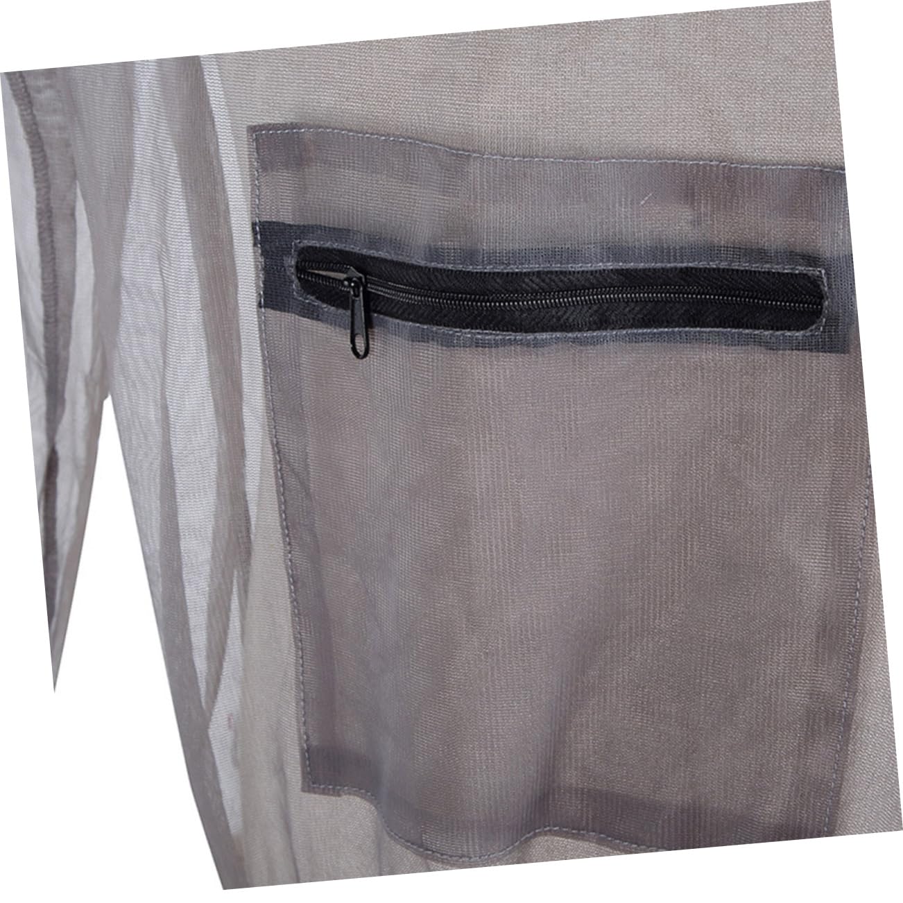 Graues Mesh Schutzshirt mit Kapuze, Xxl, für Camping und Angeln