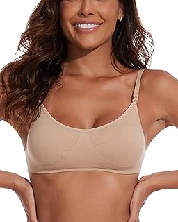 S.lemon Women's Seamless Nude Dance Bra with Clear Straps and Back