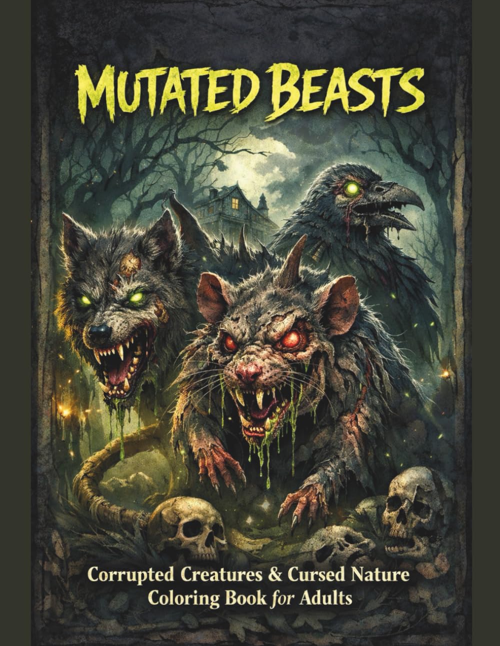 Mutated Beasts: A Horror Fantasy Coloring Book for Adults Featuring Corrupted Animals, Cursed Creatures & Nightmarish Dark Nature — 40 Single-Sided Illustrations (DARK REALMS COLORING SERIES)