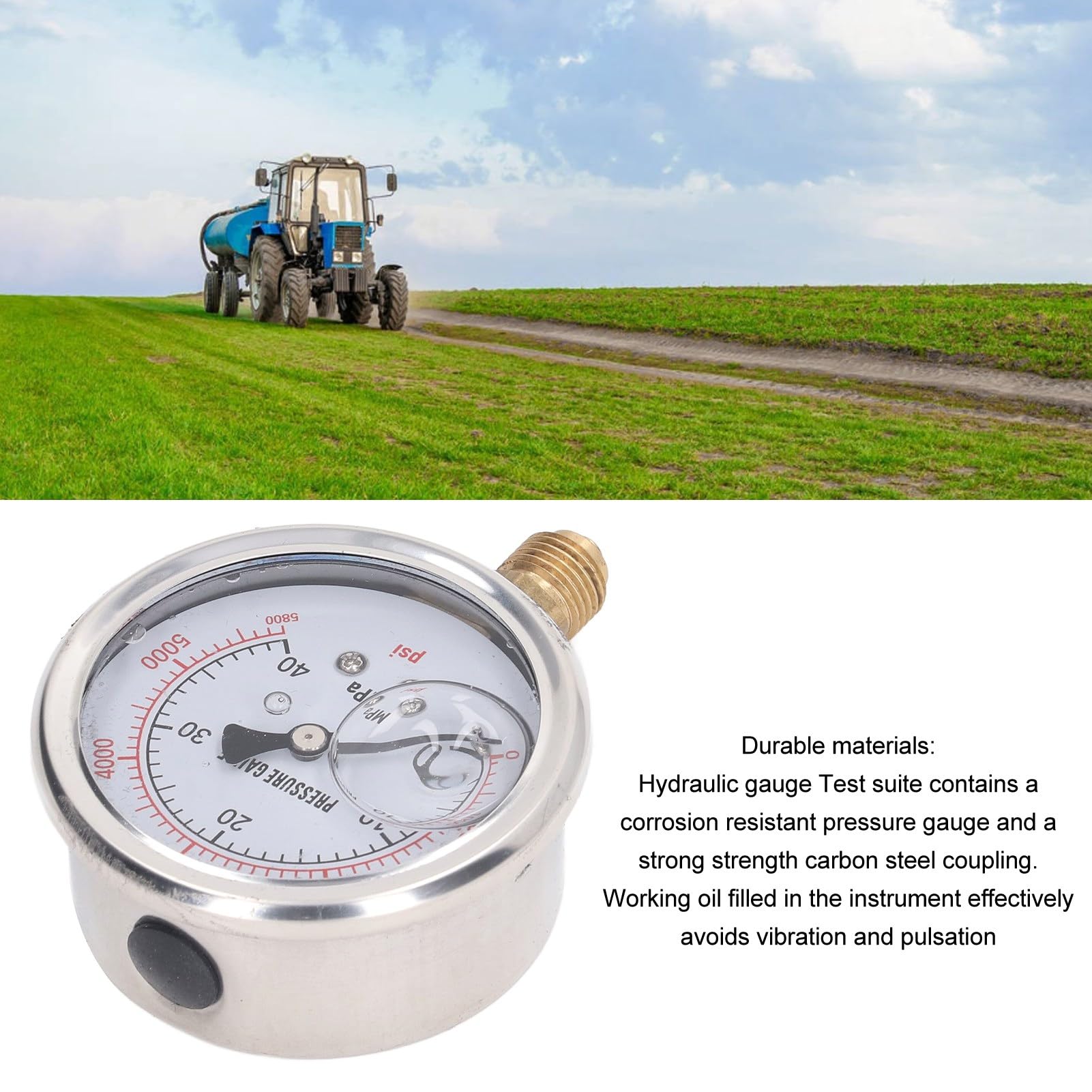 Zestaw do pomiaru ciśnienia hydraulicznego. Precyzyjny, przenośny tester hydrauliczny 25 40 60 MPa z 8 złączami do koparki.