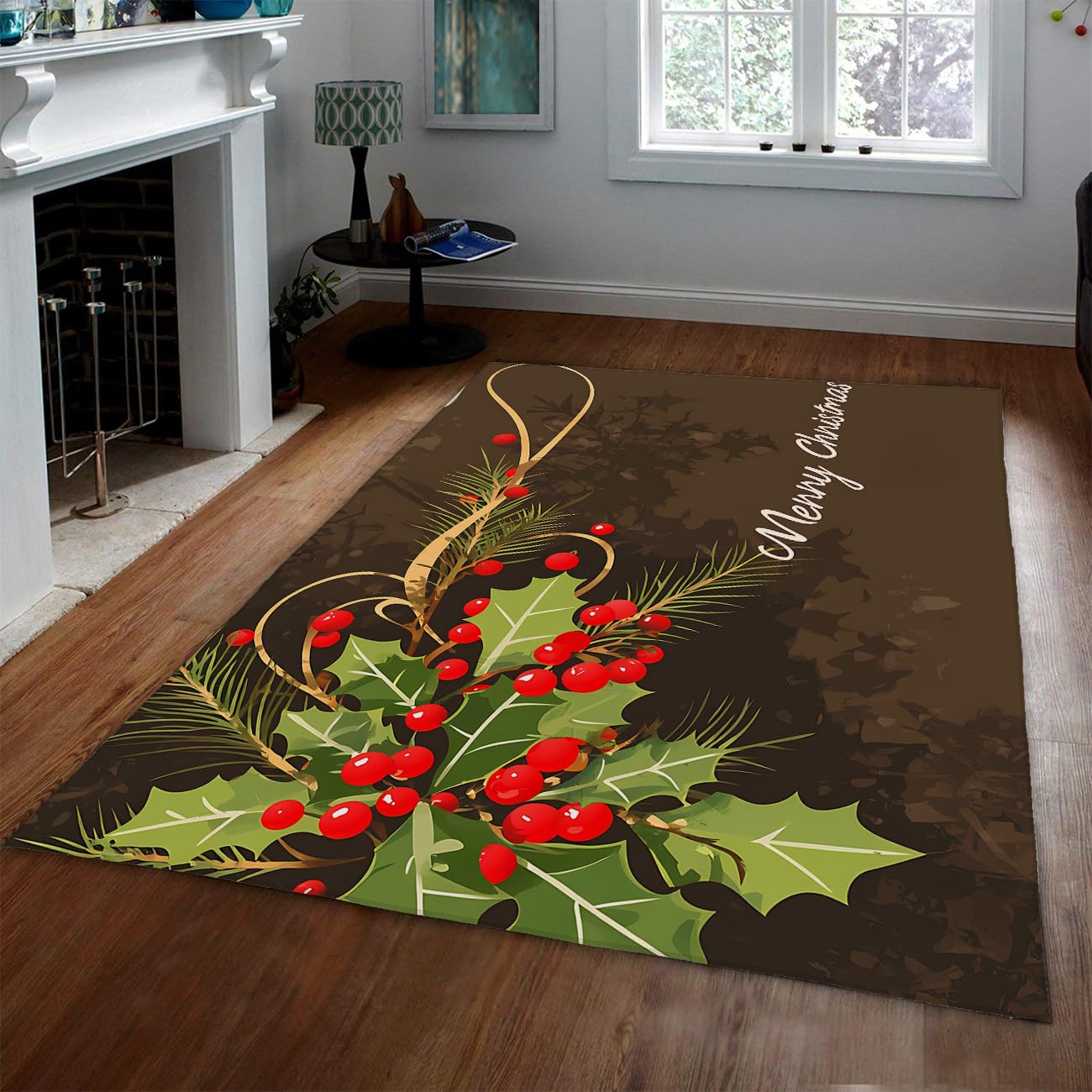 Tapis déco festive aux baies et houx pour réchauffer l'ambiance du dortoir