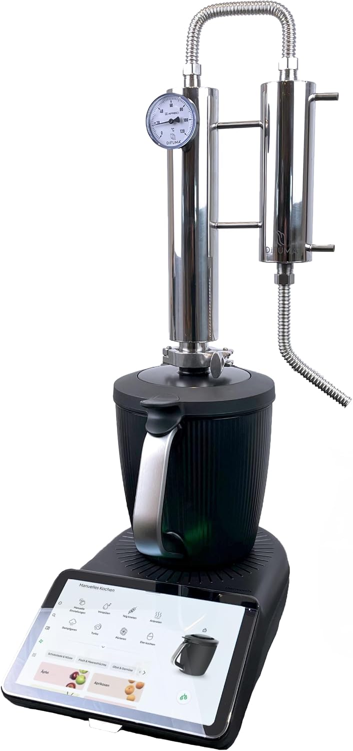 Zestaw do destylacji kompatybilny z Thermomix® TM7 – akcesoria do destylacji hydrolatów i olejków eterycznych, uniwersalny system nakładek destylacyjnych