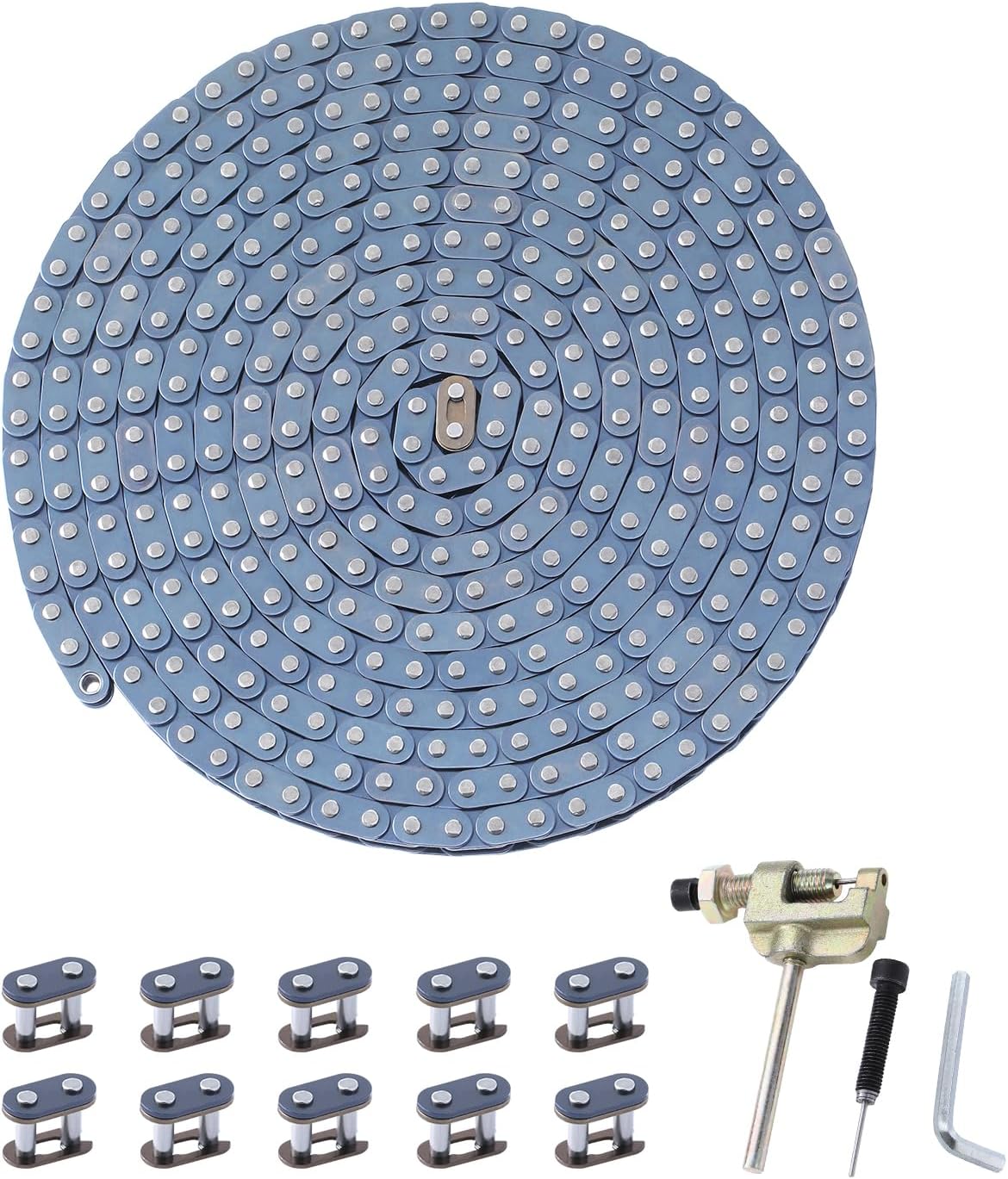 KAMIER T8F Drive Chain 10 Feet with Chain Breaker Tool Hevay Duty for Syx Moto SSR X-pro 50cc Pit Dirt Bike 43cc 47cc 49cc 2 Stroke Kids Mini Pocket Bike Chopper Razor Dirt Quad 4 Wheeler ATV Parts