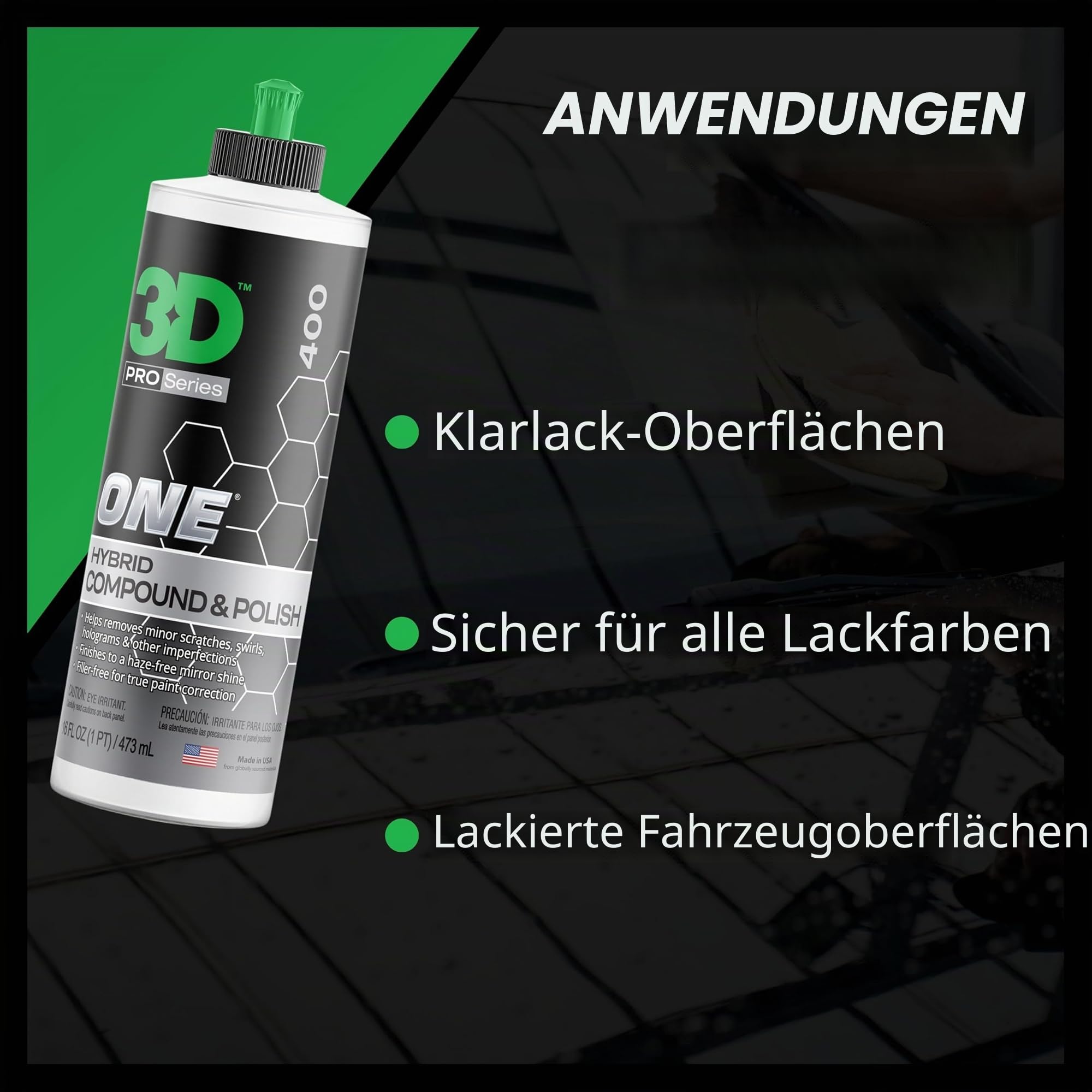 3D One Hybrid Professionelle Schneid - Polier- und Endbearbeitungsmasse (16 Unzen) für Farbkorrektur, automatische Detaillierung und Polierung