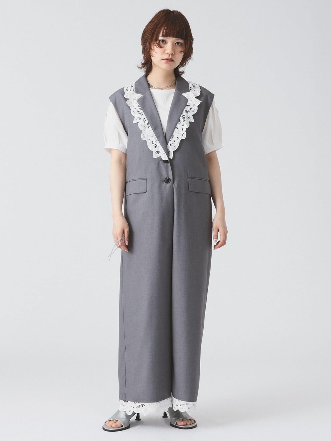 Ray BEAMS RBSグレー サロペット オールインワン Ray BEAMS RBSグレー