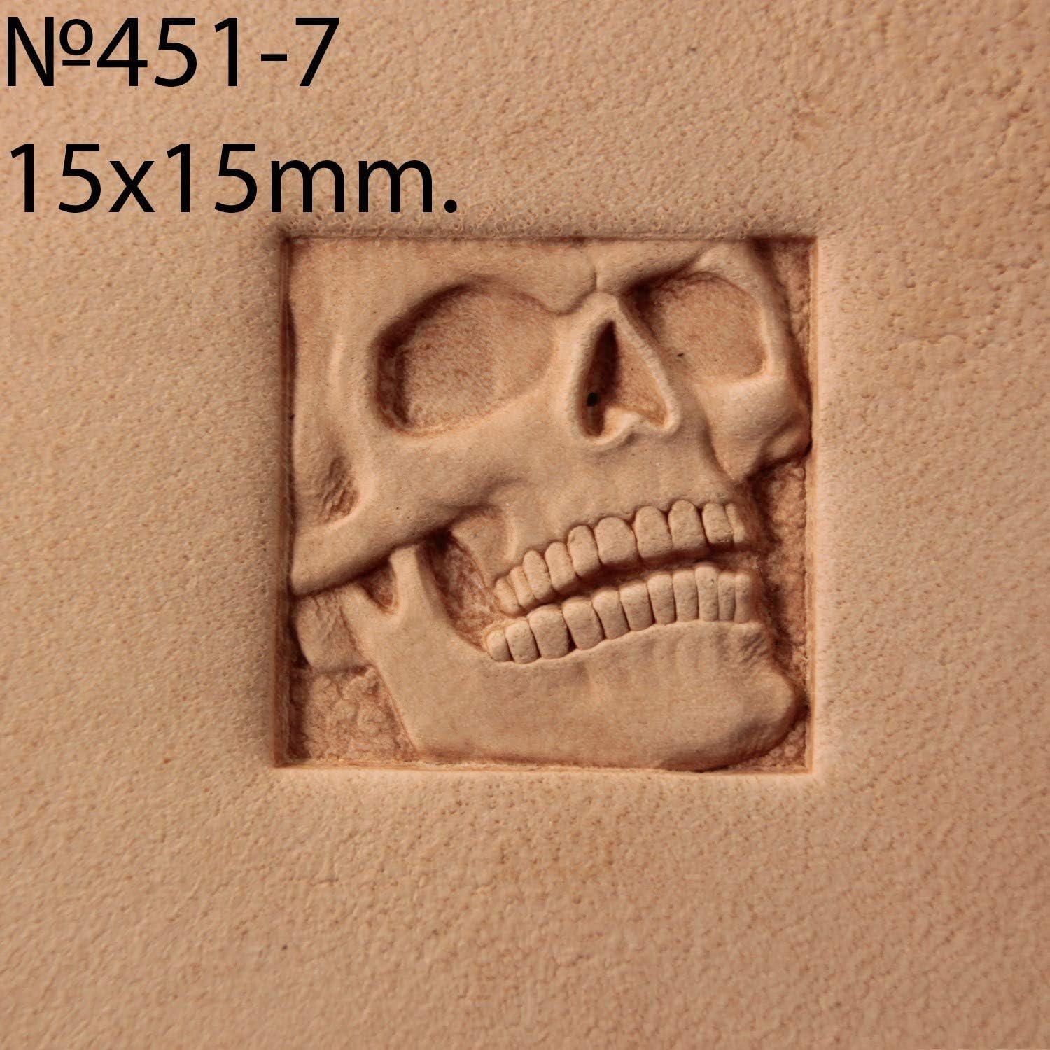 DandS ltd Leather Stamp Tool, Skull, Professional Steel Craft Tool for Leatherworking, Embossing, Carving & Stamping Leather Projects, Belts, Wallets & DIY Projects, Compatible with Mallet #451-7