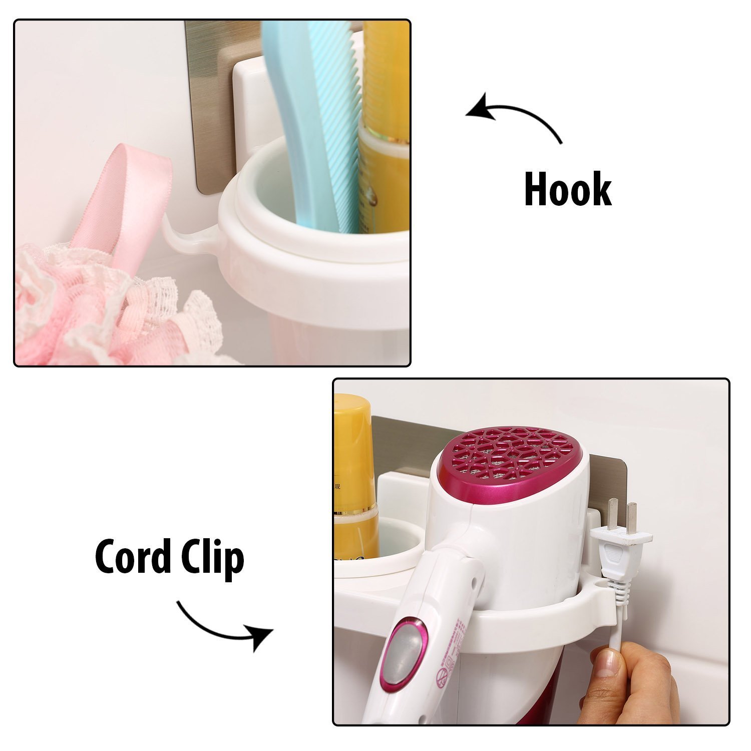 HOKIPO® Magic Sticker Series Self-Adhesive Hair Dryer Holder 3