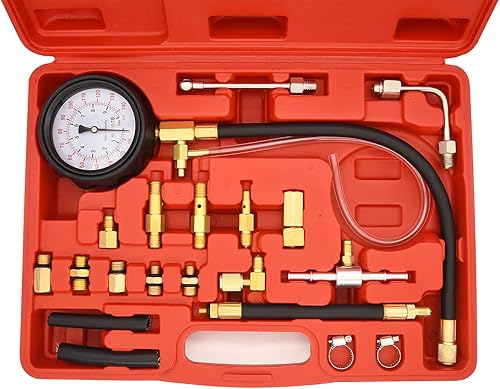 Miniatura 4 de WENBIAO 0-140PSI Kit de medidor de presión de inyector - Herramientas de prueba de presión de combustible para automóviles y camiones