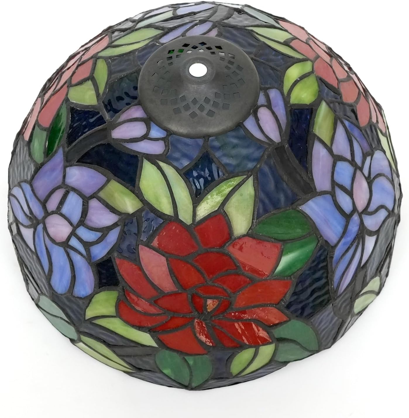 Tiffany Style Lamp Shade 12 Inch Stained Glass Lampshade Replacement Rose Sea Ceiling Light Shade for Table Lamps Pendant Light Floor Lamp Handcrafted Vintage Home Deco