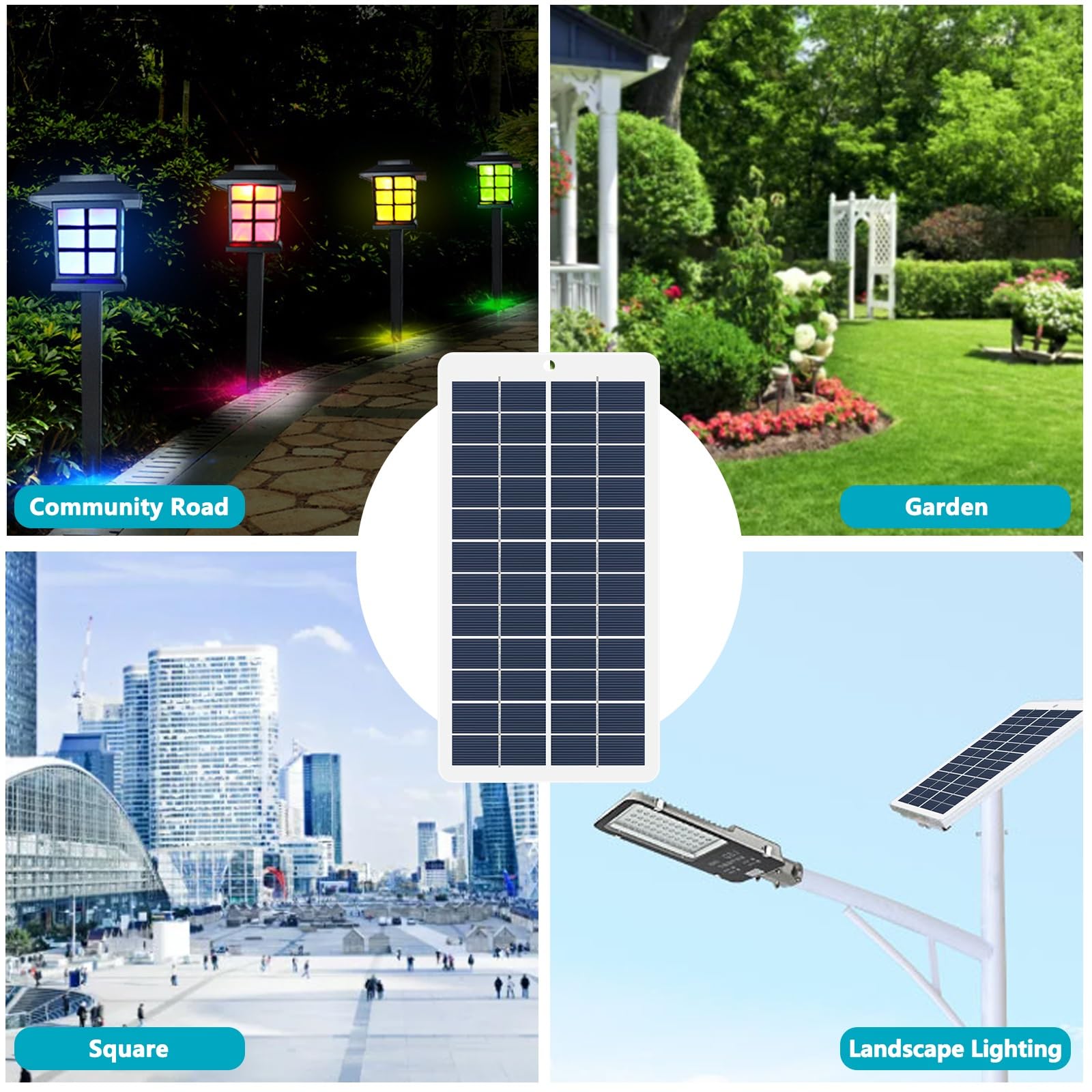 DEWIN Mini panel słoneczny, 5 W, przenośny polikrystaliczny panel słoneczny 12 V, ogniwa słoneczne, ładowarka do akumulatora DC 5,5 V, przyłącze do balkonu ogrodowego na zewnątrz, lampa solarna do