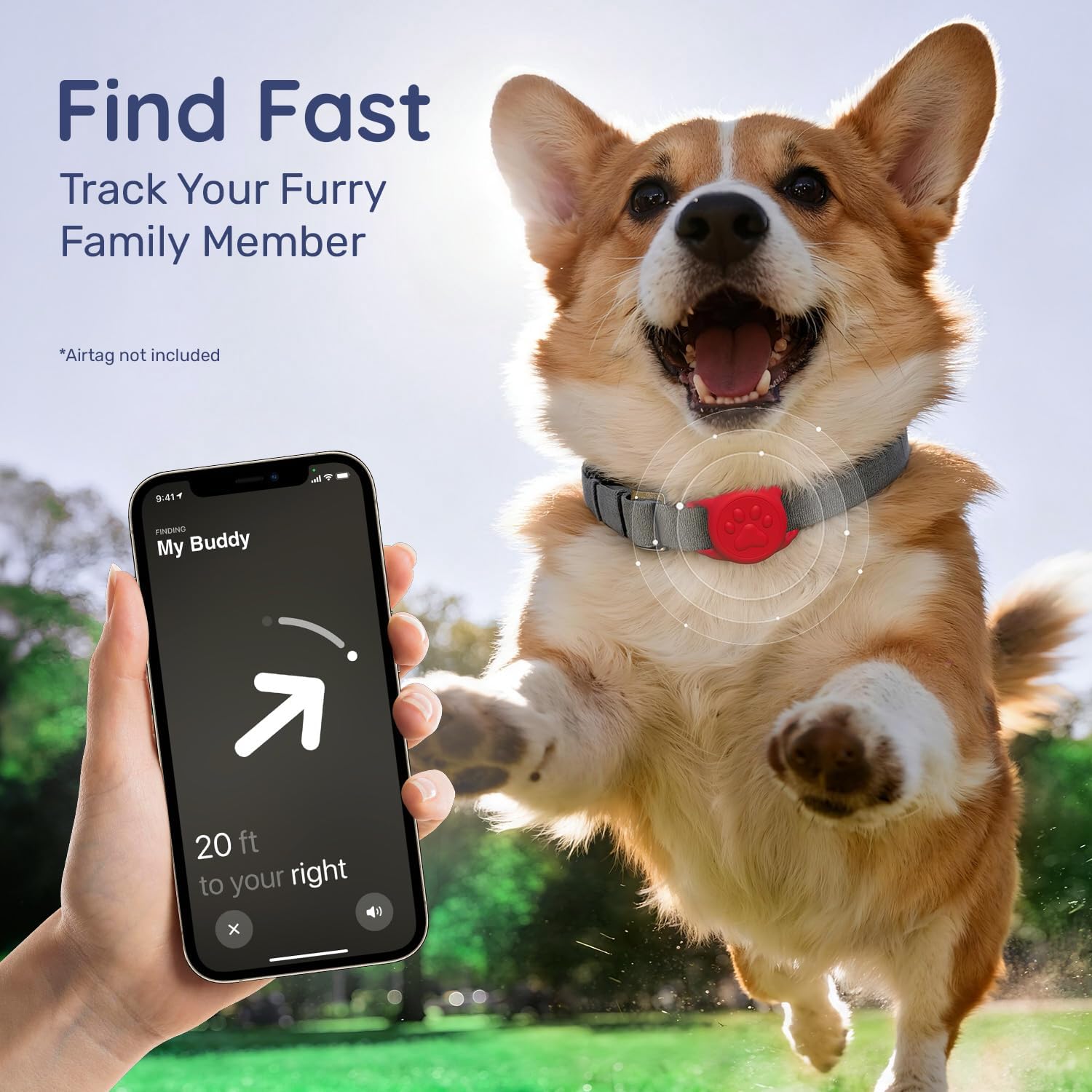 IP68 Waterproof Dog AirTag Holder for Dog Collar, Soft, Stretchy Silicone image 4