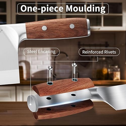 Miniatura 5 de WANGMAZI Cuchillo de chef profesional, cuchillo alemán de acero de alto carbono, mango ergonómico, cuchillo de carnicero de hoja afilada